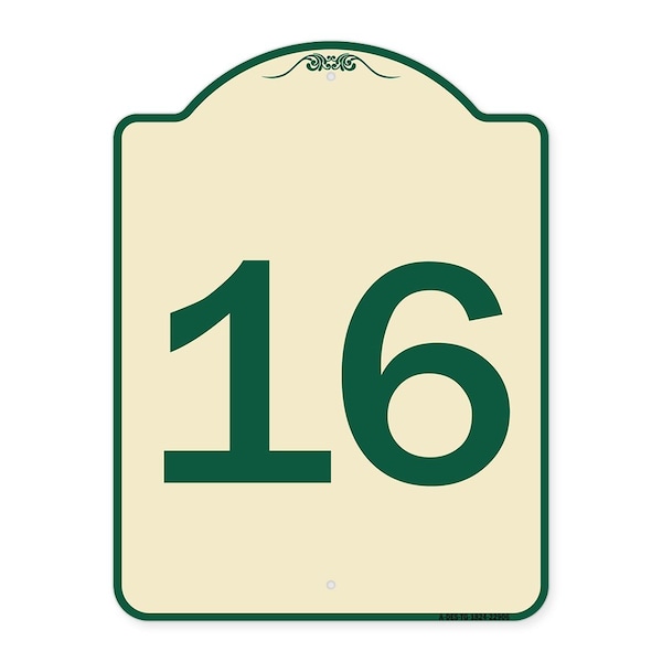 Signmission Sign with Number 16 Heavy-Gauge Aluminum Architectural Sign, 24" x 18", TG-1824-22906 A-DES-TG-1824-22906 - main